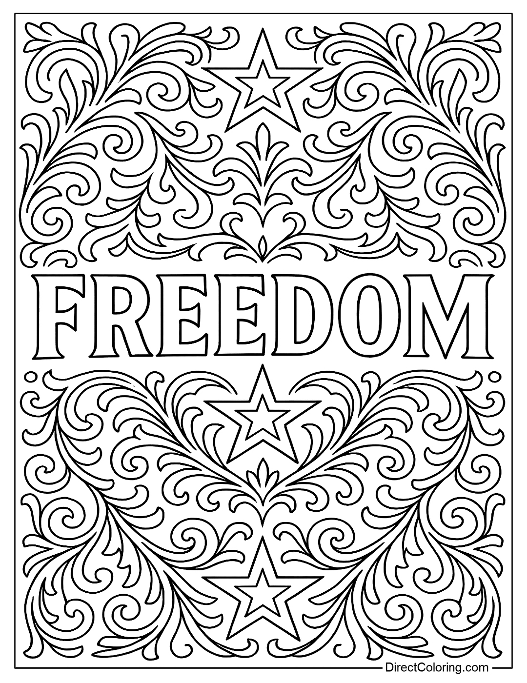 Coloring page of banner with the word 